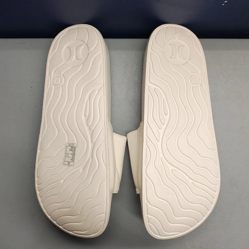 Hurley‎ Icon Slide Sandals Mens US Size 12 White Summer Comfort Open Toe Slip On